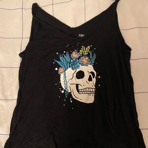 Plus Size 4X Torrid Women's Black Succulent Skull Graphic Tank Top